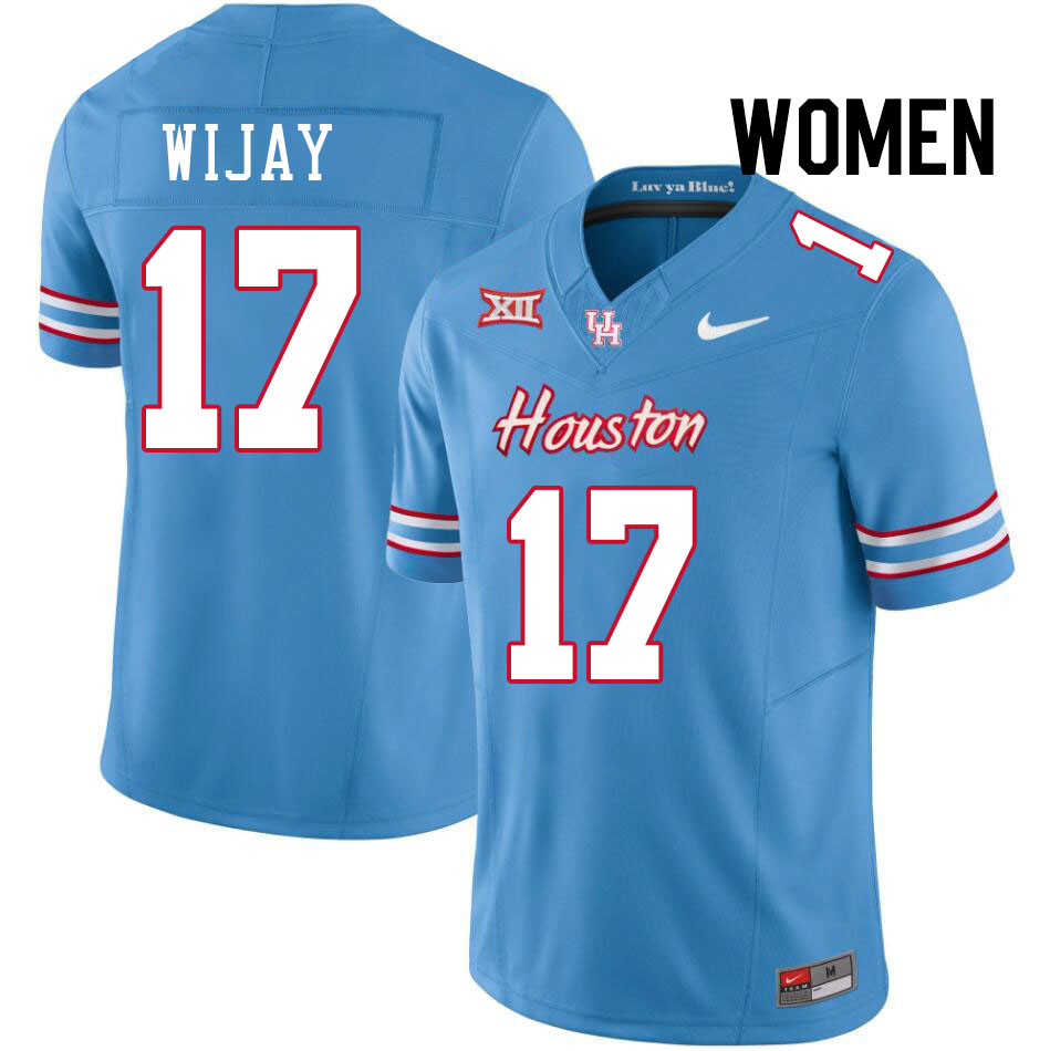 Women #17 Indiana Wijay Houston Cougars College Football Jerseys Stitched-Oilers